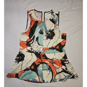Anthropologie Akemi + Kin Pani Peplum Sleeveless Floral Tank Blouse Size XS Pic!